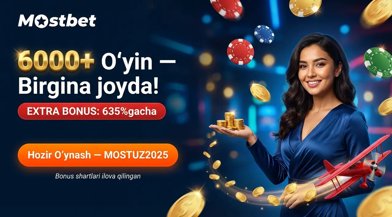 Mostbet Qazino: 6000+ O'yin, Bonuslar va Aviator