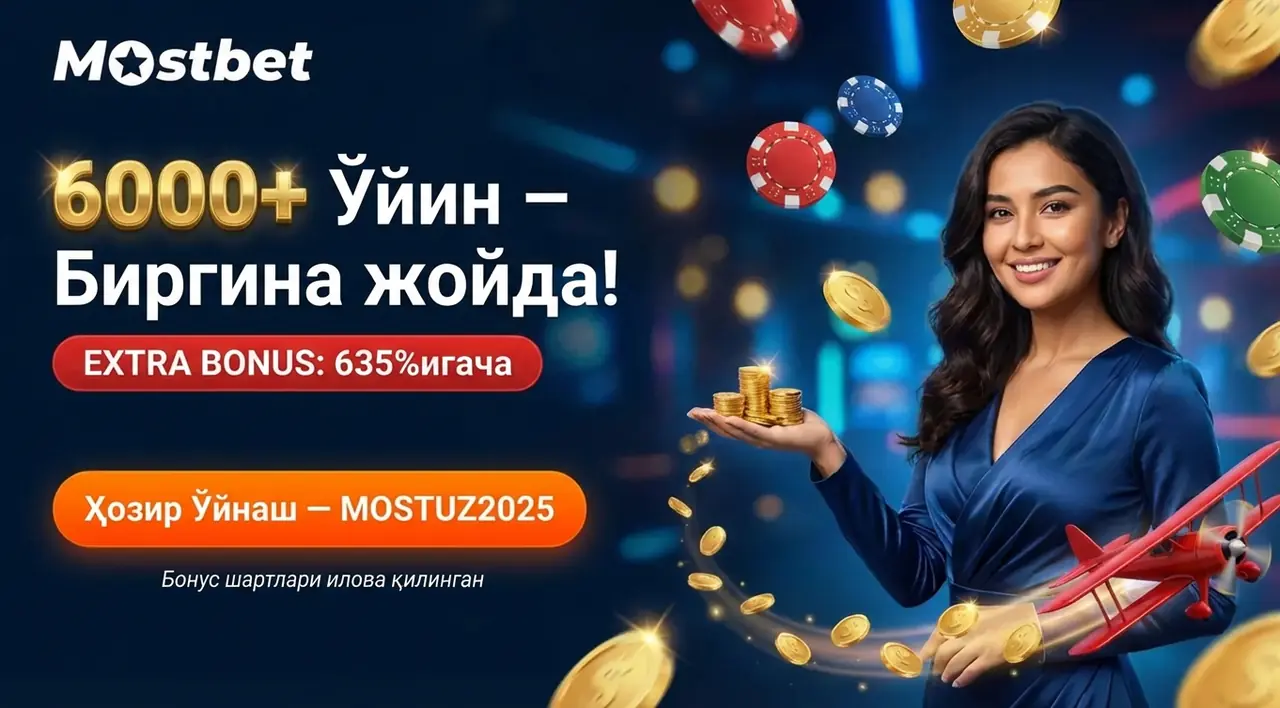 MOSTBET Қазино: 6000+ Ўйин, Бонуслар ва Авиатор